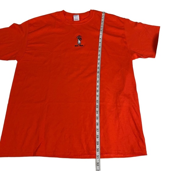Orange Embroidered Skull Magic Mushroom Short Sleeve Tee T-Shirt Size XL NWT - Picture 10 of 11
